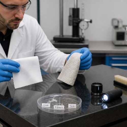 Choosing Cleaning Cloths for Granite Surface Plates: Lint, Fibers, and Grit Control