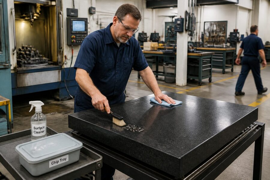 Surface Plate Care in a Machine Shop: Keeping Granite Accurate Around Chips, Coolant, and Traffic