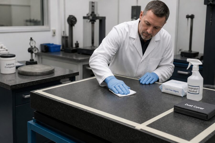 Preventing Lapping Compound Contamination on a Surface Plate