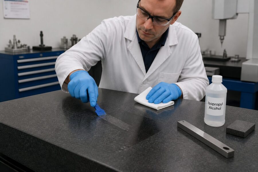 How to Remove Adhesive From a Granite Surface Plate Without Smearing Residue